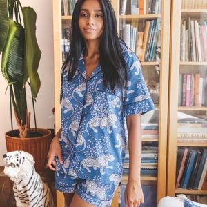 Printfresh Bagheera Indigo short sleep set